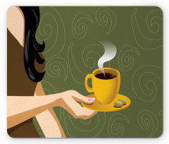 Woman Holding a Cup Cookies Mouse Pad