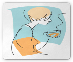 Randomly Scribbled Lady Cup Mouse Pad