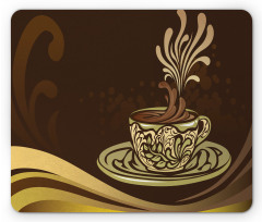 Ornamental Coffee Mug Design Mouse Pad