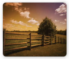 Rural Meadow Fence Sky Mouse Pad