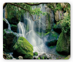 Waterfall Flows Rocks Mouse Pad