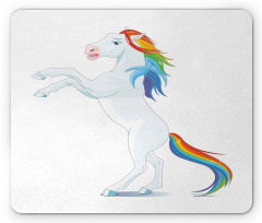 Reared up Horse Rainbow Mane Mouse Pad