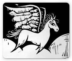 Monochromatic Pegasus Horse Mouse Pad