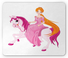 Princess on Pinkish Mane Horse Mouse Pad