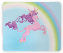 Unicorn and Pastel Rainbow Mouse Pad