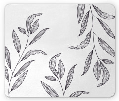 Hatched Look Leaves Art Mouse Pad