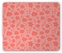 Romantic Simplistic Flowers Mouse Pad