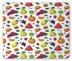 Grapes Kiwi Orange Lemon Mouse Pad