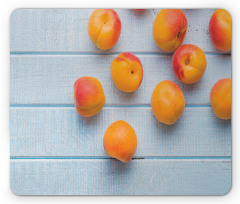 Apricots on Blue Wooden Table Mouse Pad