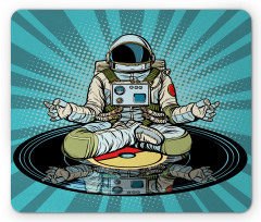 Funny Spaceman Doing Yoga Mouse Pad