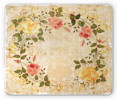 Leaves Roses Floral Mouse Pad