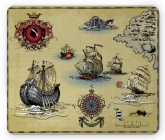 Antique Map Pirate Mouse Pad