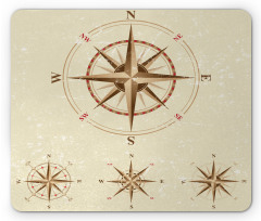 Compass Nautical Retro Mouse Pad