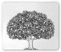 Engraved Style Apple Tree Mouse Pad