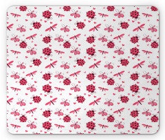 Dragonfly Ladybugs Hearts Mouse Pad