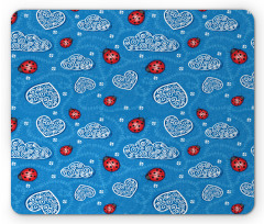 Ladybugs Hearts Clouds Mouse Pad