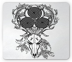Deer Skull Feather Boho Mouse Pad