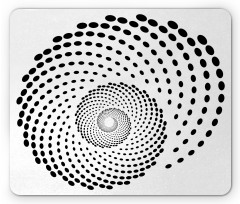 Spiral Monochrome Black Mouse Pad