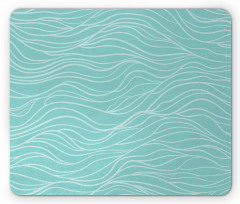 Simple Aquatic Doodle Waves Mouse Pad