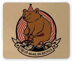 Circus Bear on Bicycle Art Mouse Pad