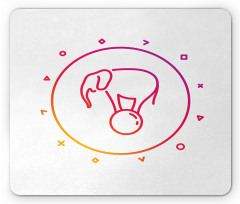 Elephant on a Ball Line Art Mouse Pad