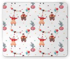 Watercolor Nursery Clowns Mouse Pad