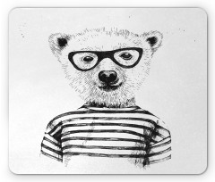 Bear in Glasses Fun Mouse Pad