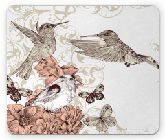 Birds Butterflies Art Mouse Pad