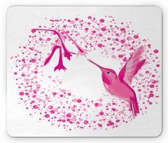 Hummingbird Flower Dots Mouse Pad