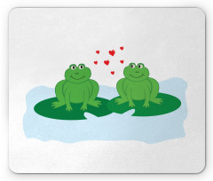 Cartoon 2 Frogs in Romance Mouse Pad