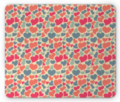 Colorful Hearts Motifs Art Mouse Pad