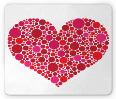 Dots Hearts Romantic Motif Mouse Pad