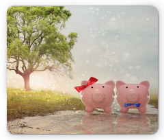 Pigs Trees Clear Sky Motif Mouse Pad