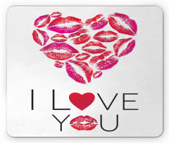 Kisses Lipsticks Lettering Mouse Pad