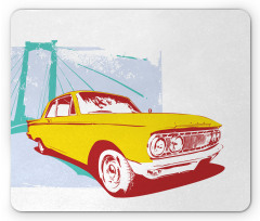 Old Car Grunge Artwork Mouse Pad