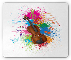 Color Splashes Violin Art Mouse Pad