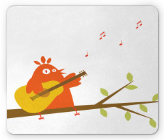Singing Orange Bird on Branch Mouse Pad