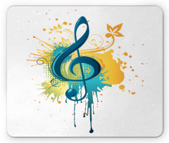 Clef on Modern Splash Motifs Mouse Pad