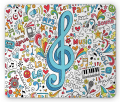 Big Clef with Doodles Around Mouse Pad