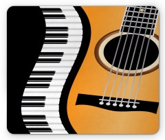 Piano Keys Wave and Guitar Mouse Pad