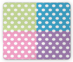 Polka Dots Patchwork Mouse Pad