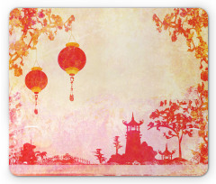 Chinese Lanterns Building Mouse Pad