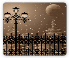 Snowy Moon Evening Mouse Pad