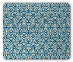 Blue Floral Pattern Mouse Pad