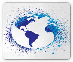 Globe Ink Effect Map Mouse Pad