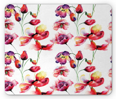 Blooming Tulip Poppy Mouse Pad