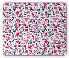 Ornate Swirls Tulip Art Mouse Pad