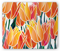 Floral Tulip Garden Mouse Pad