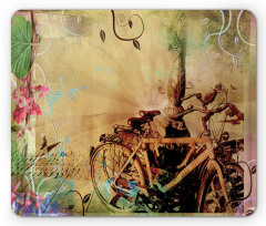 Bikes in Street Floral Mouse Pad