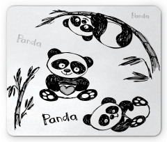 Hand Drawn Panda Poses Mouse Pad